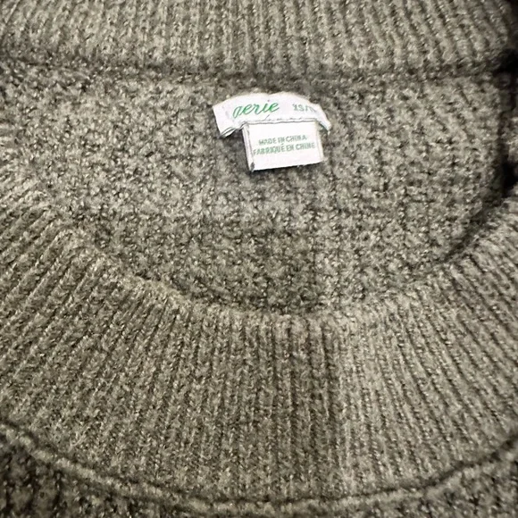 Two Aerie Women's Olive and Taupe Crewneck Sweaters - Picture 4 of 9